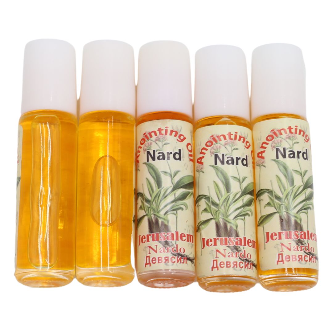 5 x Anointing Oil Nard 10 ml. Bottles Of The Holy Bible Jerusalem