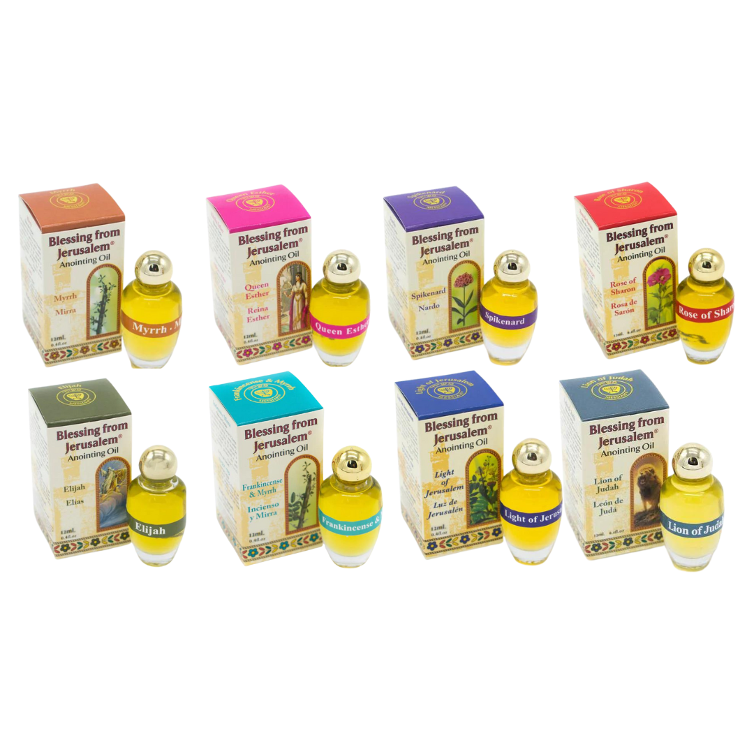 Lot Of 8 x Anointing Oil 12 ml. - 0.4 oz. From Holy land Jerusalem