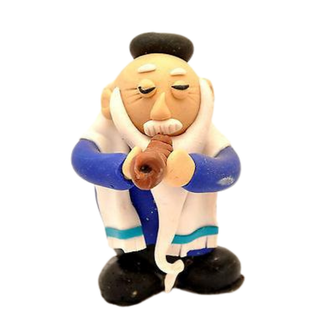 Little Jewish Figure Made of Clay Hand Made Art Designed