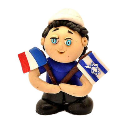 Little Jewish Figure Made of Clay Hand Made Art Designed