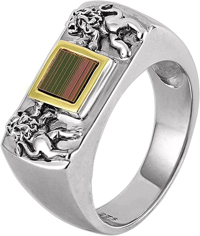 Silver and 9K Gold Ring Nano Sim Old Bible - Star of David