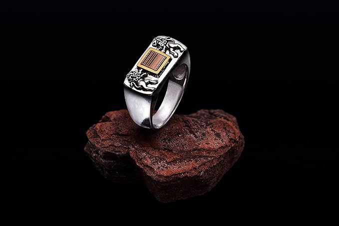 Silver and 9K Gold Ring Nano Sim Old Bible - Star of David