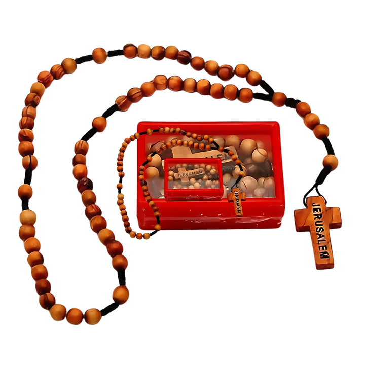 Olivewood Rosary Cross From The Holy Land Jerusalem