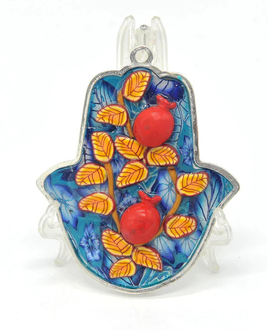 Hamsa Hand Fimo Blessings figure for Home Blessing Wall Hanging (10CM X 8.5CM)