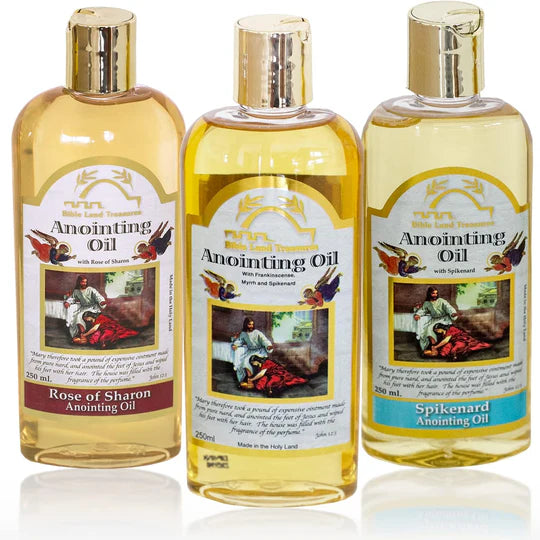 3 Bottle Set of Holy Land Treasures Anointing Oils 8.45 fl. oz | 250 ml