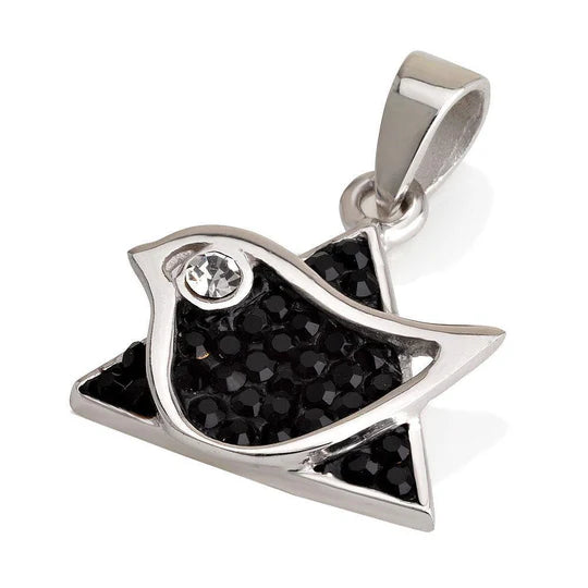 New Star of David Pigeon Pendant Gemstone +Silver Necklace