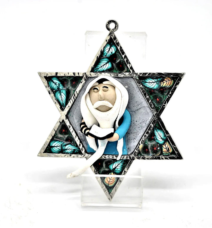 Star of David Fimo Blessings figure for Home Blessing Wall Hanging large