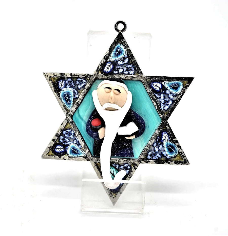 Star of David Fimo Blessings figure for Home Blessing Wall Hanging large