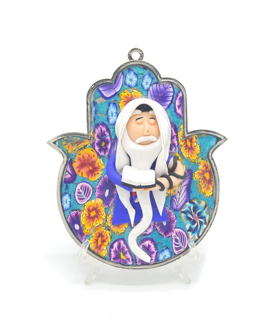 HAMSA Hand Fimo Blessings Figure - Home Blessing Wall Hanging (14.5cm x 12cm)