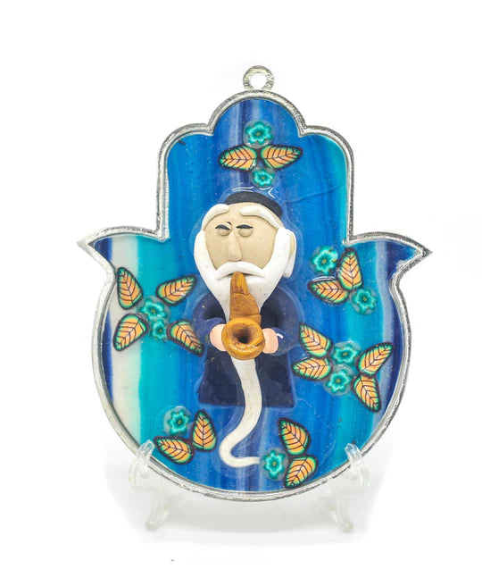 HAMSA Hand Fimo Blessings Figure - Home Blessing Wall Hanging (14.5cm x 12cm)