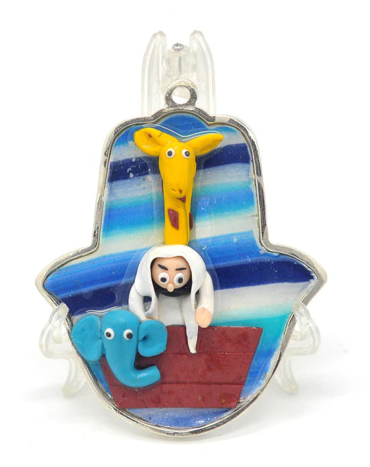 Hamsa Hand Fimo Blessings Figure - Home Blessing Wall Hanging #14 (10cm x 8.5cm)