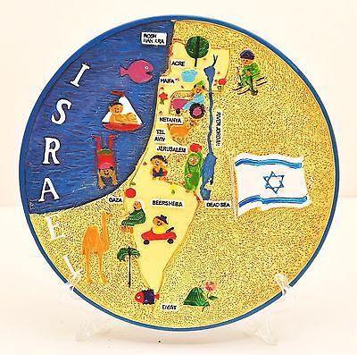 Collectible Ceramics Plate With Stand From Holyland Jerusalem #11