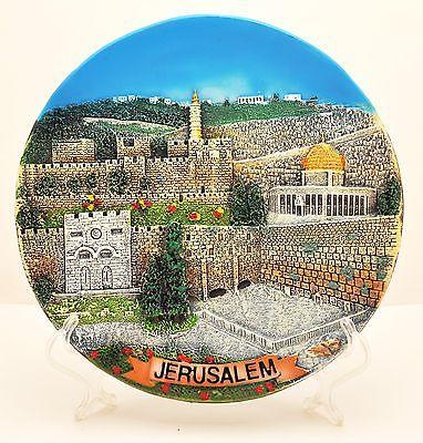 Collectible Ceramic Plate With Stand From Holyland Jerusalem #6