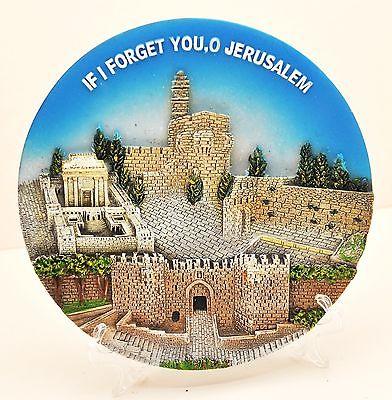 Collectible Ceramics Plate With Stand From Holyland Jerusalem #11