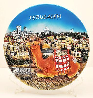 Collectible Ceramic Plate With Stand From Holyland Jerusalem #6