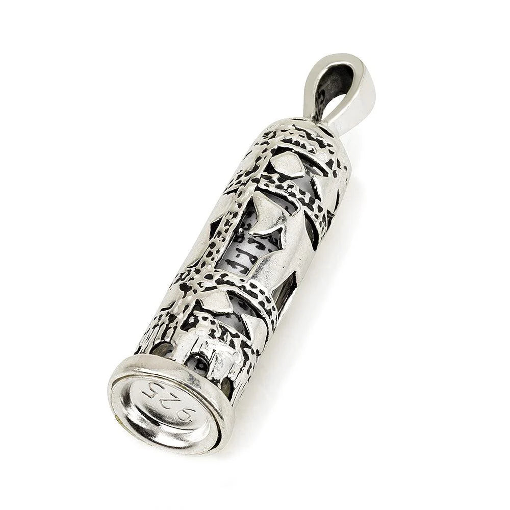 Mezuzah Pendant With Greeting Card Sterling Silver 925