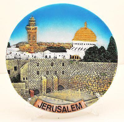 Collectible Ceramics Plate With Stand From Holyland Jerusalem #11