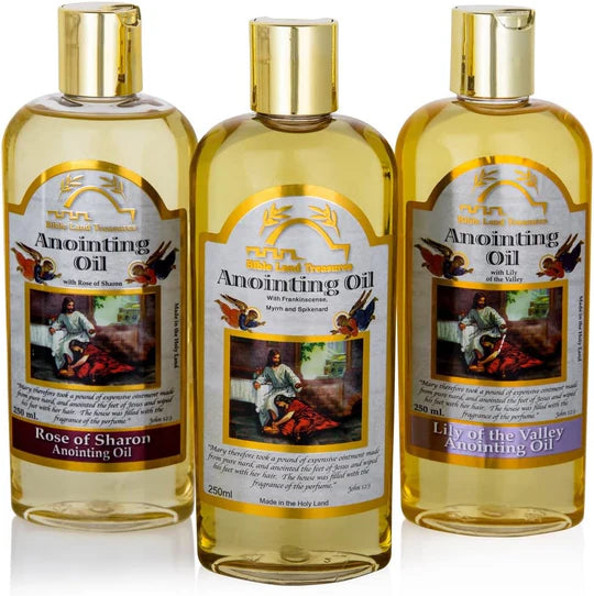 3 Bottle Set of Holy Land Treasures Anointing Oils 8.45 fl. oz | 250 ml