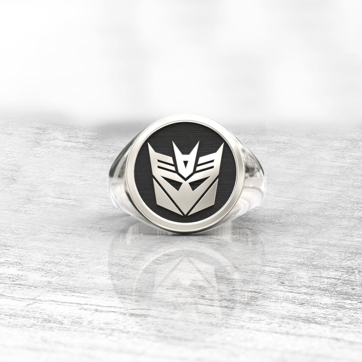 Monogram ring. Sterling silver ring. Silver monogram ring. Signet silver ring. Personalized signet ring. transformers. gift for men