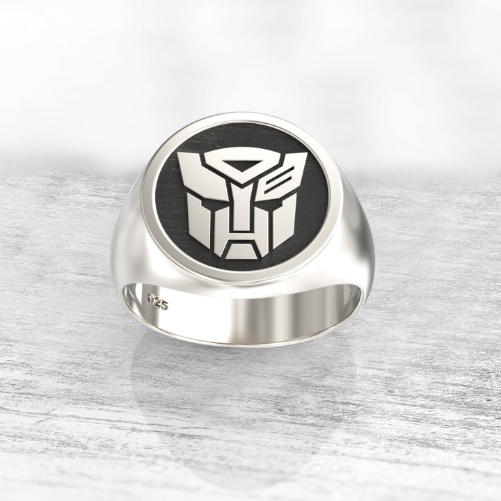 Monogram ring. Sterling silver ring. Silver monogram ring. Signet silver ring. Personalized signet ring. transformers. gift for men