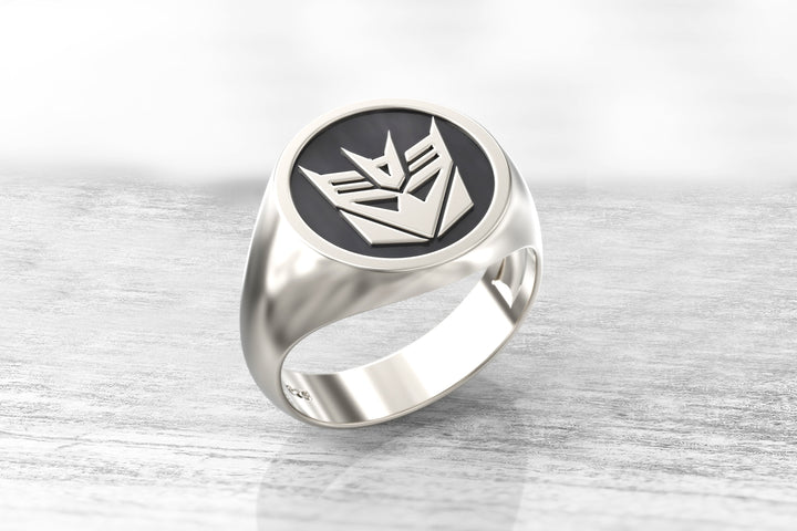 Monogram ring. Sterling silver ring. Silver monogram ring. Signet silver ring. Personalized signet ring. transformers. gift for men