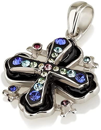 Jerusalem Cross Pendant Gemstone Sterling Silver 925