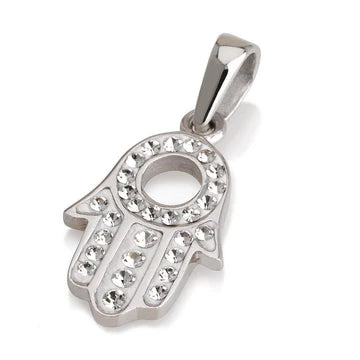 Hamsa Charm Pendant Necklace Kabbalah luck hand 925 Sterling Silver