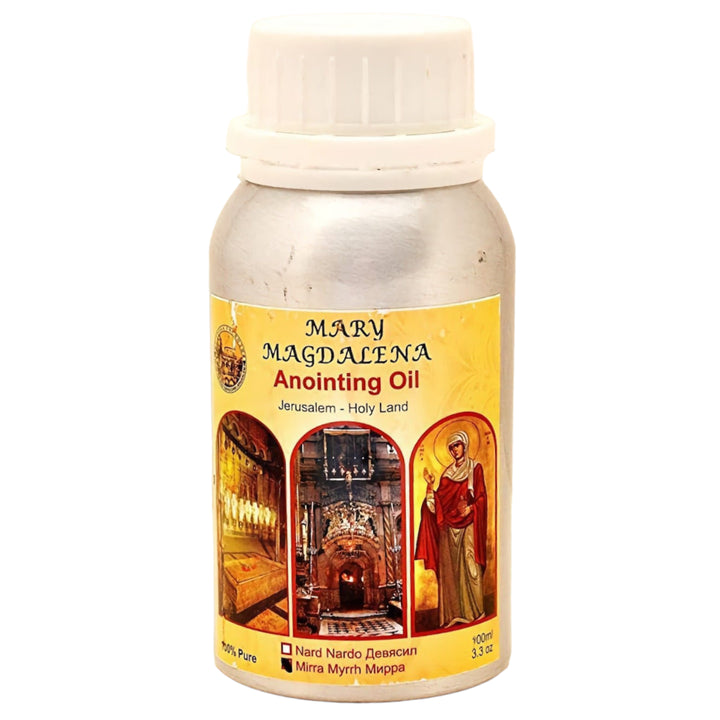 Mary Magdalene Anointing Oil Metal Bottle