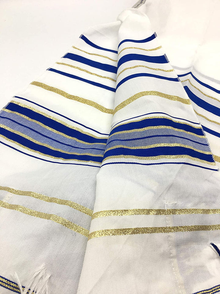 Messianic Tallit Prayer Shawl Covenant in English/Hebrew with Bag and Kippah