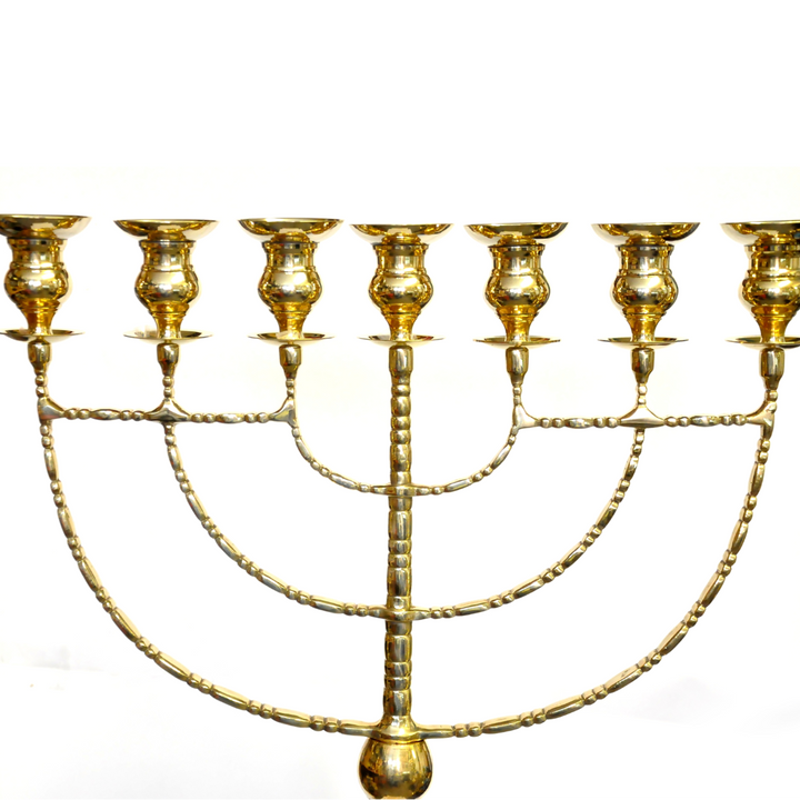 Huge Oil Menorah In Gold Plated "The Temple" candle holder 51.2″ / 130 cm