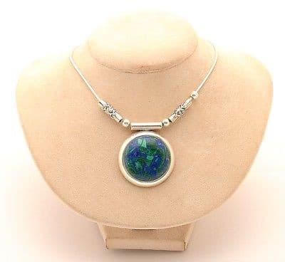 Eilat Stone Pendant With 925 Sterling Silver Chain & Box NEW.