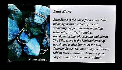 Eilat Stone Pendant With 925 Sterling Silver Chain & Box NEW.