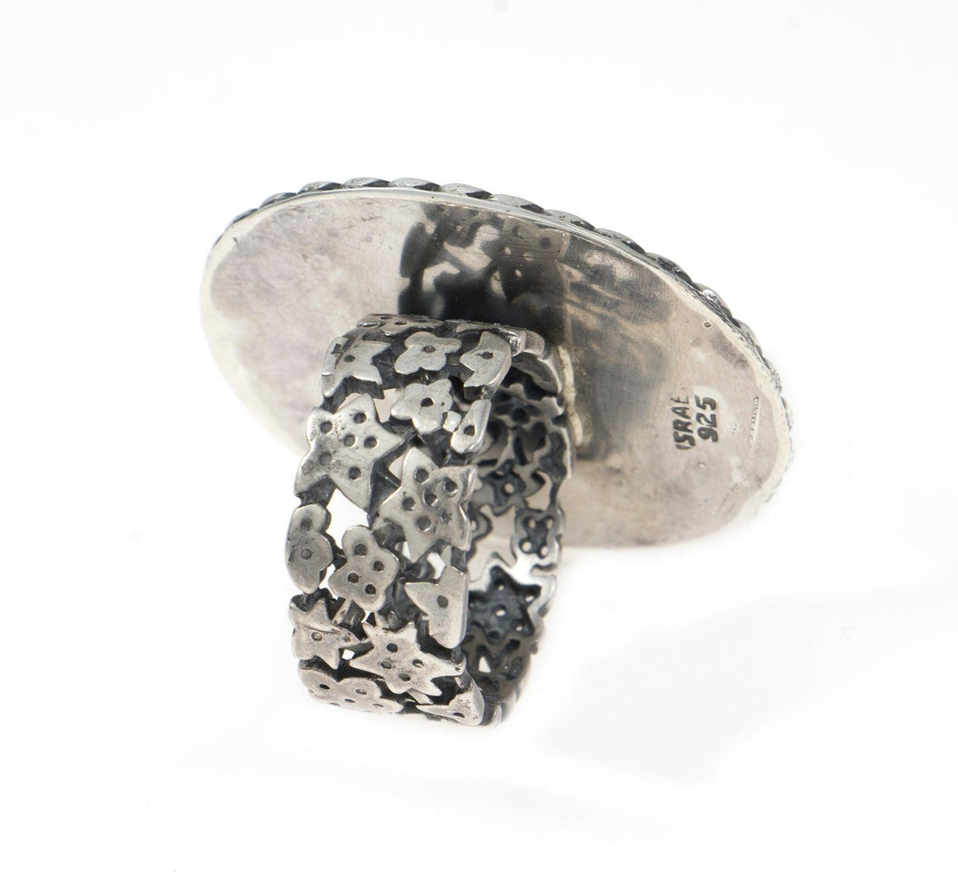 Eilat Stone Ring in 925 Sterling Silver #4 - Spring Nahal