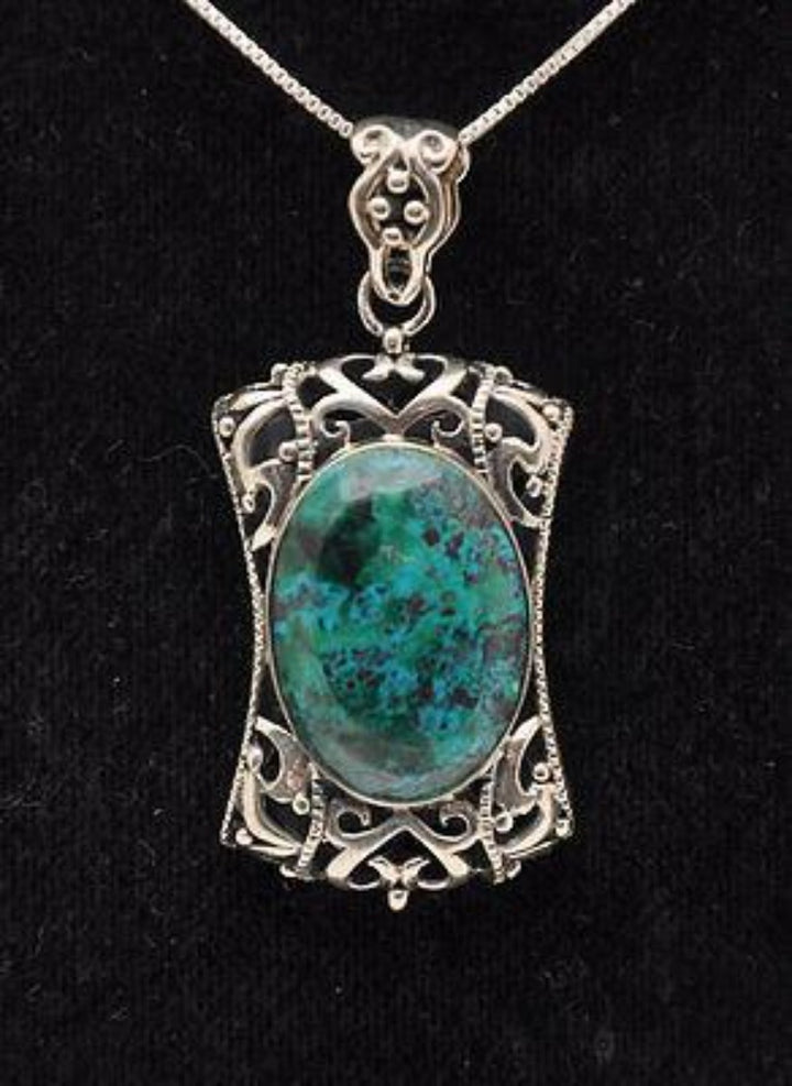 Eilat Stone Set Pendant in 925 Sterling Silver #1 - Spring Nahal