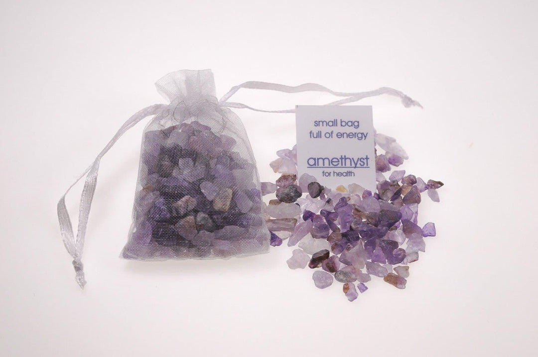 Energetic Stone small bag full with energy of the Amethyst stone for health.