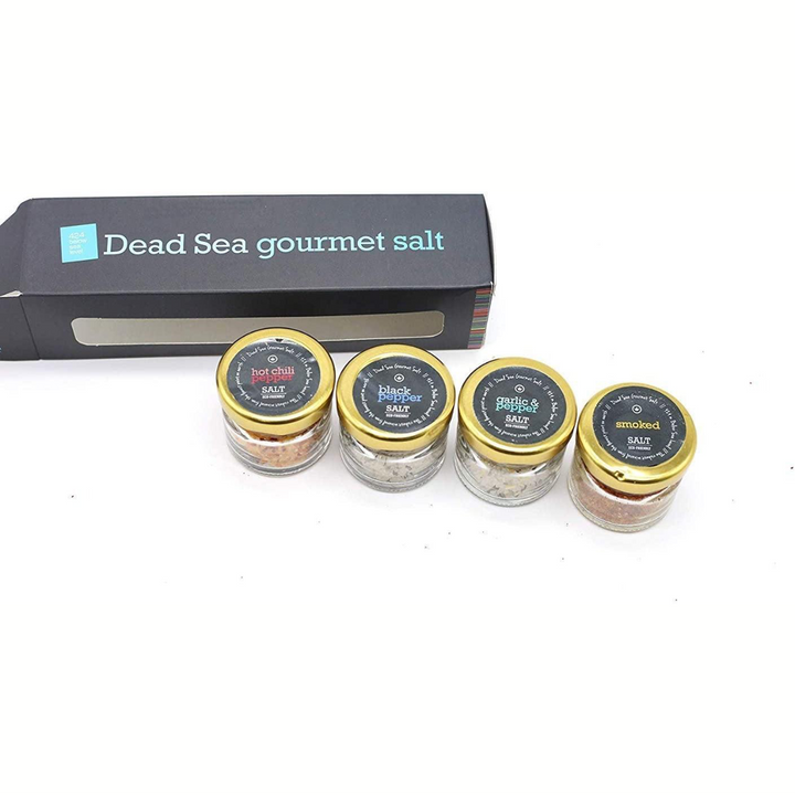 Gourmet Sea Salt 4-Pack - Organic Dead Sea Seasoning Salt Variety Set Including Kosher Salt