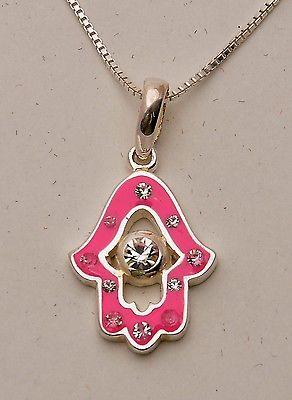 Hamsa Charm Pendant Necklace Kabbalah luck Fatima hand 925 Sterling Silver #4 - Spring Nahal