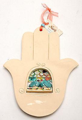 Hamsa Hand Wall Hanging Evil Eye Kabbalah Luck New Ceramics from holy land #633 - Spring Nahal