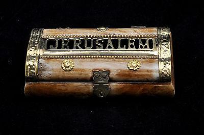 Jerusalem Fancy Jewelry Box With Gold Plated Made in Bone. - Spring Nahal