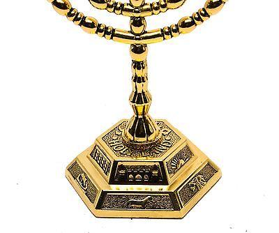 Medium Authentic Menorah Gold Plated Holyland H/13 cm x W/10 cm - Spring Nahal