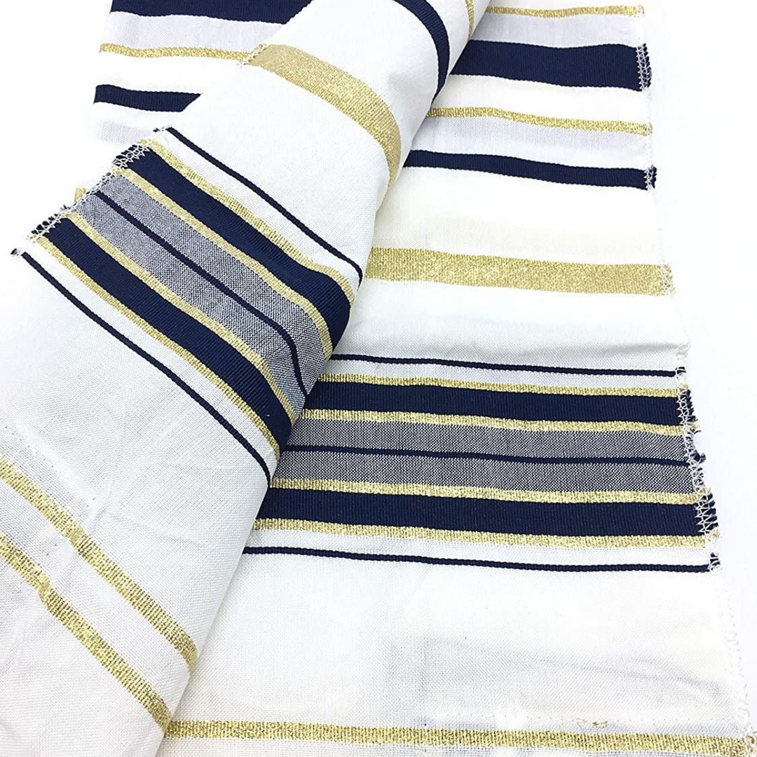 Messianic Tallit Prayer Shawl Covenant in English/Hebrew with Bag and Kippah