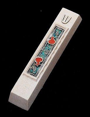 Mezuzah Made in Jerusalem Cast Stone By Shulamit Kanter Art Design #4 - Spring Nahal