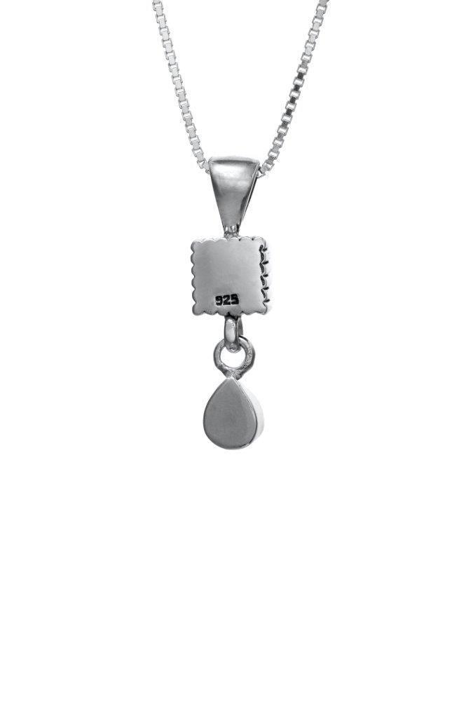 Nano Sim OB Silver Pendant - Drop Studded with Roman Glass From top the Holy Land