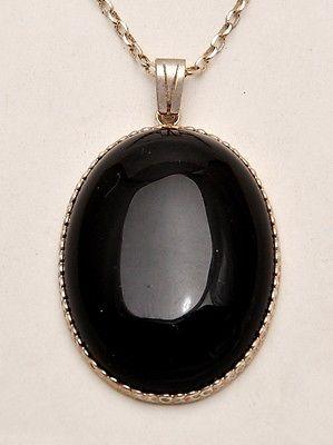 Onyx Stone Pendant In Pure Silver 925 Necklace. - Spring Nahal