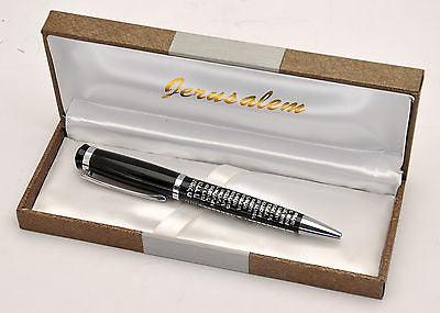 Prayer For Traveler Black & Silver Blessing Pen From Jerusalem in Hebrew - Spring Nahal