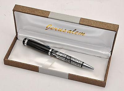 Prayer For Traveler Black & Silver Blessing Pen From Jerusalem in Hebrew - Spring Nahal