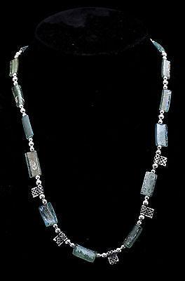 Roman Glass Necklace Sterling Silver 925 Authentic & Luxurious with Certificate. - Spring Nahal