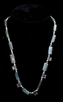 Roman Glass Necklace Sterling Silver 925 Authentic & Luxurious with Certificate. - Spring Nahal