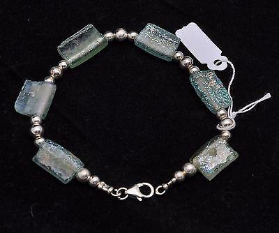 Set Of Roman Glass Bracelet, Earrings & Necklace Sterling Silver 925 #3 - Spring Nahal