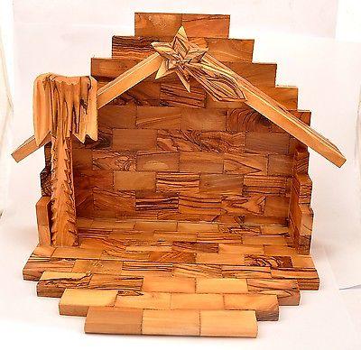 Small Crib + Nativity Set Made in Olivewood - Spring Nahal